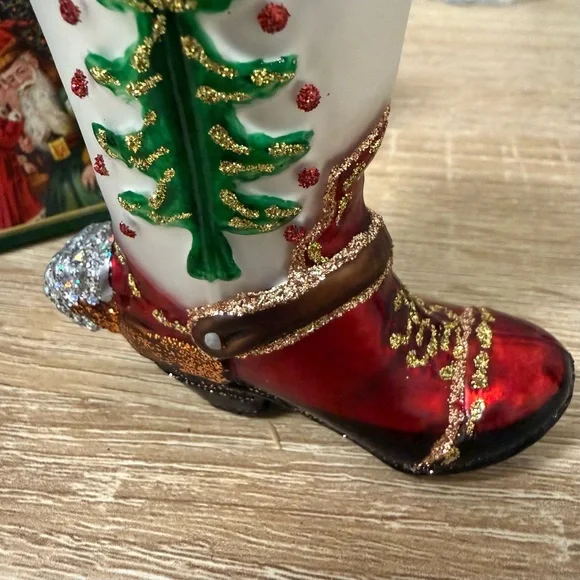 New Old World Christmas Holiday Boot Ornament - Picture 3 of 7